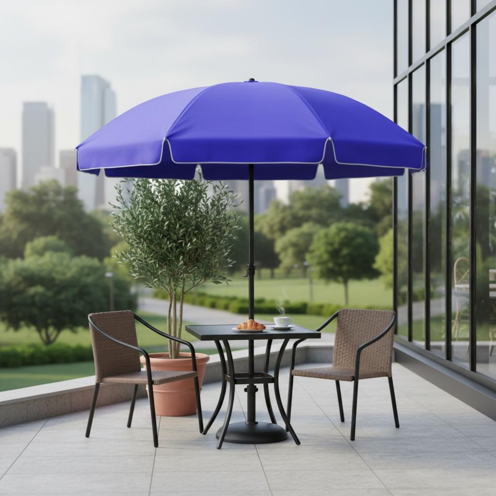 Outdoor Furniture Vendors - ร่มกันแดดทรงกลม ทนทาน กันน้ำ ขนาดใหญ่ สำหรับใช้งานกลางแจ้ง ร่มกันแดดสำหรับธุรกิจ