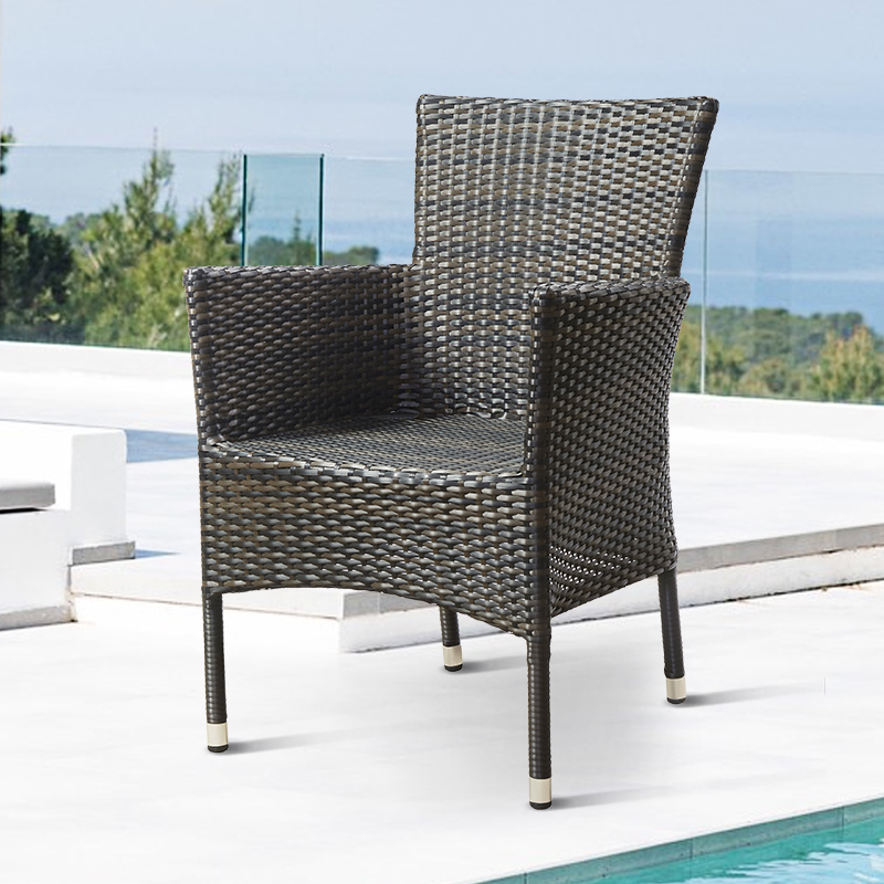 Outdoor Furniture On Sale - เก้าอี้หวายราคาถูกสำหรับร้านอาหารในสวน สีดำ เฟอร์นิเจอร์สำหรับกลางแจ้ง ลานบ้าน ระเบียง รับประทานอาหาร