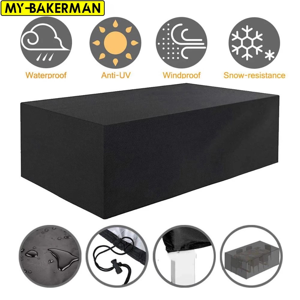 Outdoor Furniture Material - กลางแจ้งเฟอร์นิเจอร์กันน้ําฝนหิมะฝุ่นลม Anti-UV Oxford ผ้าสวนสนามหญ้า Patio เฟอร์นิเจอร์ครอบคลุม