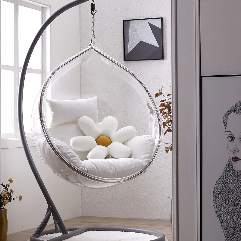 Outdoor Furniture Egg Chair - เก้าอี้แขวนทรงไข่แบบโปร่งใส สไตล์มินิมอล โครงโลหะ สำหรับใช้ในบ้าน รุ่นพรีเมียม