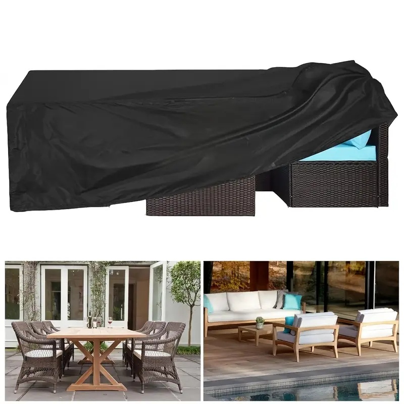 Outdoor Furniture Heavy Duty - ผ้าคลุมเฟอร์นิเจอร์สวนกันลมอย่างดี - ทนทานต่อรังสียูวี ผลิตจากผ้าโพลีเอสเตอร์อ็อกซ์ฟอร์ด สำหรับปกป้องโซฟาหวายกลางแจ้ง