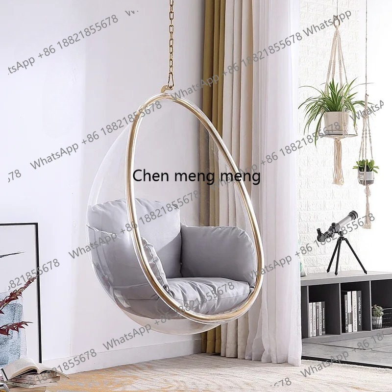 Outdoor Furniture Egg Chair - เก้าอี้แขวนทรงไข่สำหรับระเบียงหรือในบ้าน สไตล์นอร์ดิก ทำจากอะคริลิกใส ดีไซน์สร้างสรรค์