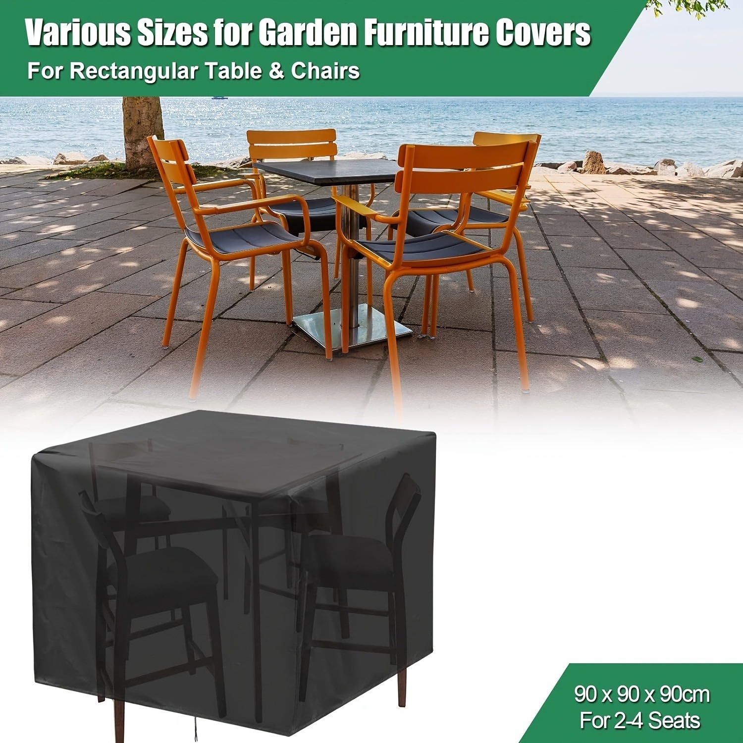 Outdoor Furniture Heavy Duty - ผ้าคลุมเฟอร์นิเจอร์สวนสำหรับใช้งานกลางแจ้งแบบหนาพิเศษ 210D - ผ้าคลุมกันน้ำสำหรับเก้าอี้ โซฟา โต๊ะ