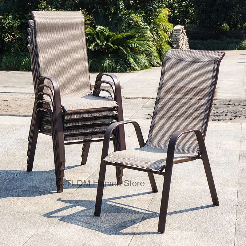 Outdoor Furniture On Sale - โมเดิร์นสูงเก้าอี้สวนNordicกันน้ําสบายDining Gardenเก้าอี้กลับอิตาเลี่ยนสไตล์Mueble Jardinเฟอร์นิเจอร์