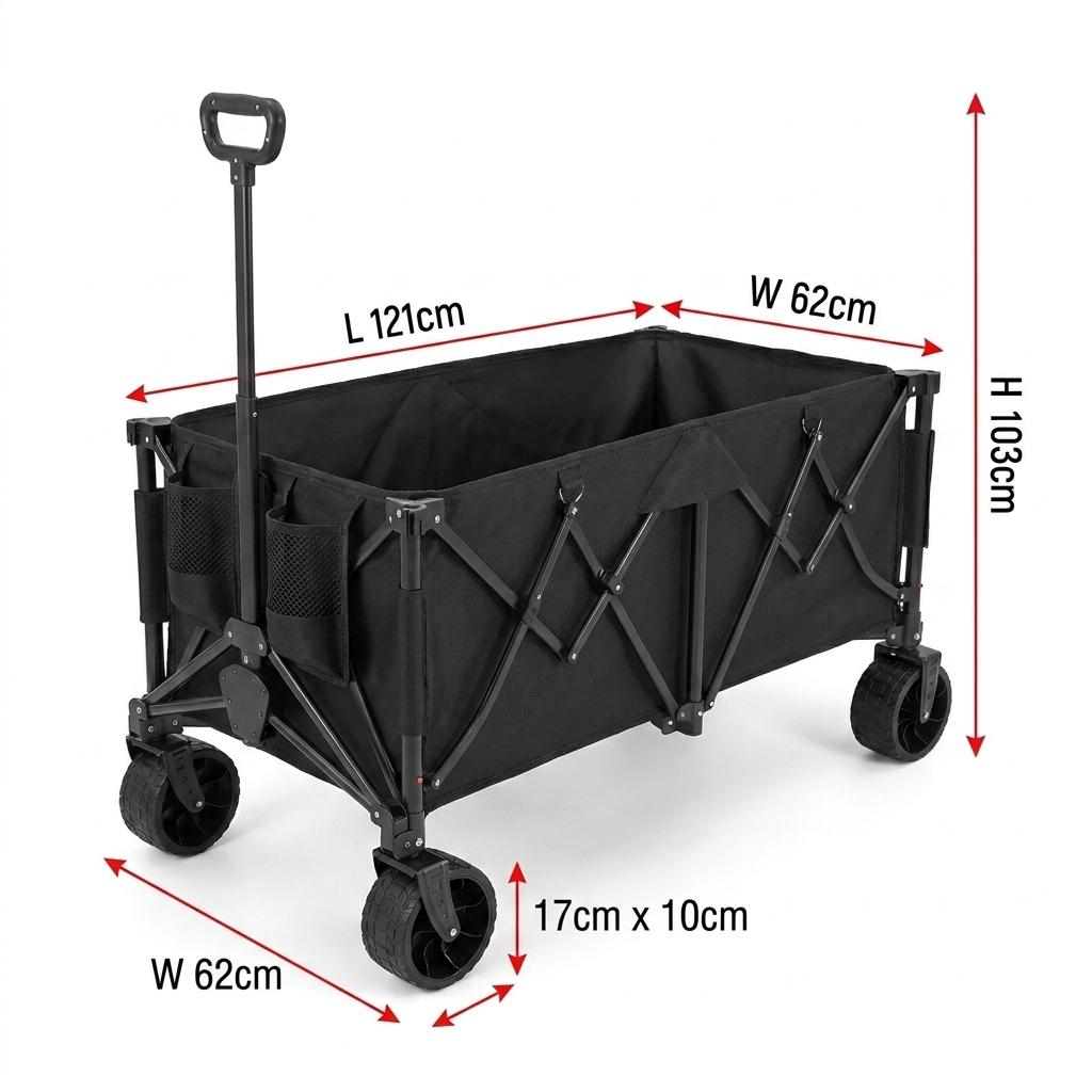 Outdoor Furniture Heavy Duty - รถเข็นพับได้แบบพิเศษสำหรับงานหนัก ความจุขนาดใหญ่พิเศษ 260 ลิตร รับน้ำหนักได้ 360