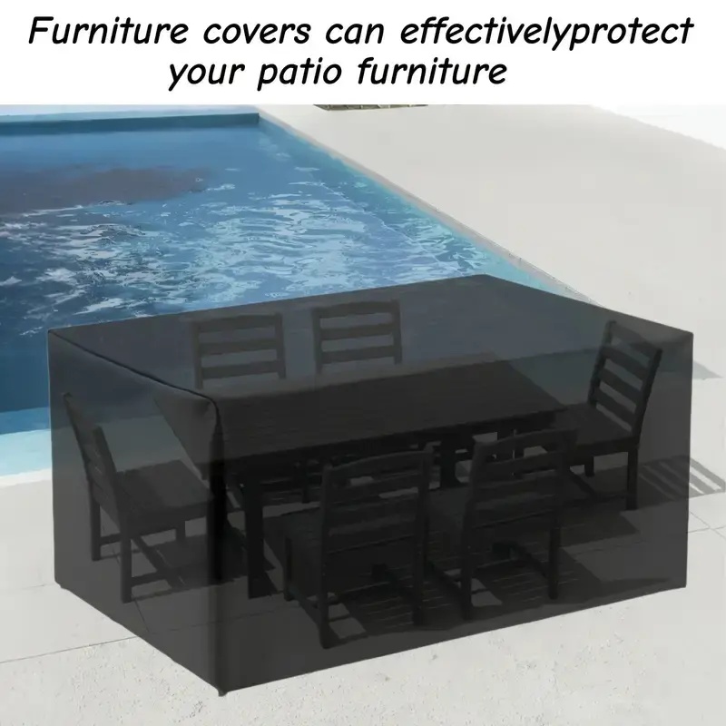 Outdoor Furniture Heavy Duty - ผ้าคลุมเฟอร์นิเจอร์สวนกันลมอย่างดี - ทนทานต่อรังสียูวี ผลิตจากผ้าโพลีเอสเตอร์อ็อกซ์ฟอร์ด สำหรับปกป้องโซฟาหวายกลางแจ้ง