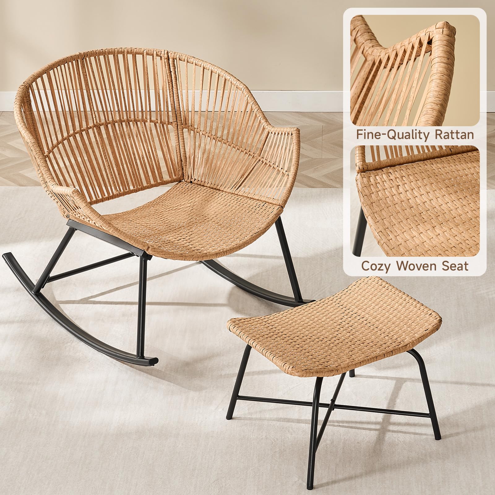 เก้าอี้โยกปาปาซานหวายสีเทาพร้อ - Outdoor Furniture Grey บทวิจารณ์และราคา