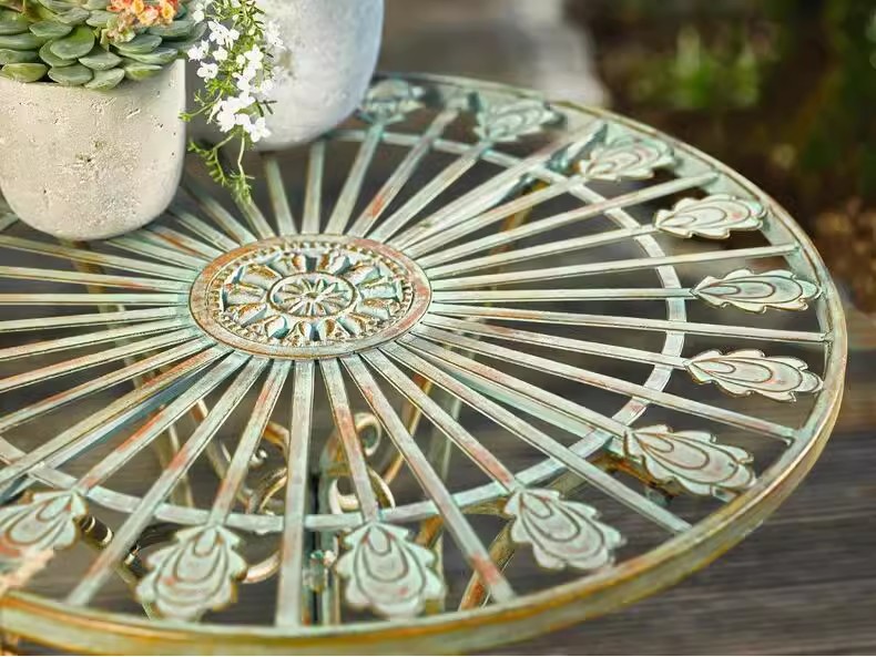 เก้าอี้โต๊ะกลมศิลปะเหล็กชนบทสไ - Outdoor Furniture Vintage บทวิจารณ์และราคา