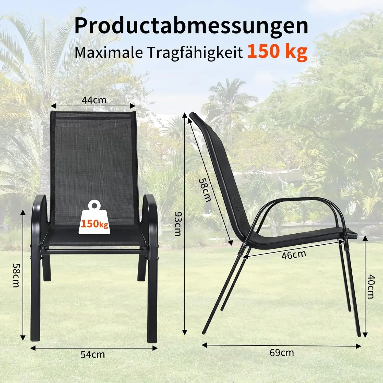 โลหะชุดเก้าอี้กลางแจ้งSTACKABL - Outdoor Furniture On Sale บทวิจารณ์และราคา