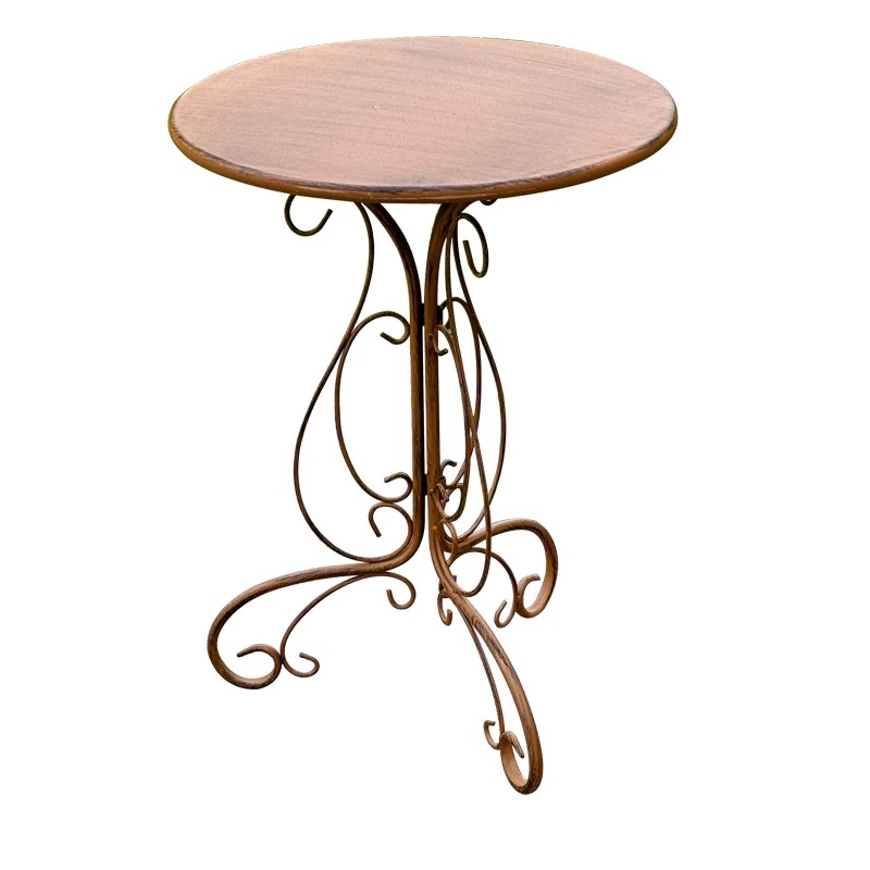 โต๊ะข้างทรงกลมพร้อมฐานเหล็กดัด - Outdoor Furniture Vintage บทวิจารณ์และราคา