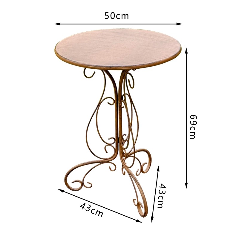 โต๊ะข้างทรงกลมพร้อมฐานเหล็กดัด - Outdoor Furniture Vintage บทวิจารณ์และราคา