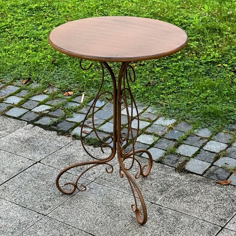 โต๊ะข้างทรงกลมพร้อมฐานเหล็กดัด - Outdoor Furniture Vintage บทวิจารณ์และราคา