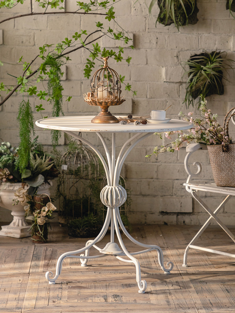 โต๊ะและเก้าอี้เหล็กดัดทรงกลมขน - Outdoor Furniture Vintage บทวิจารณ์และราคา