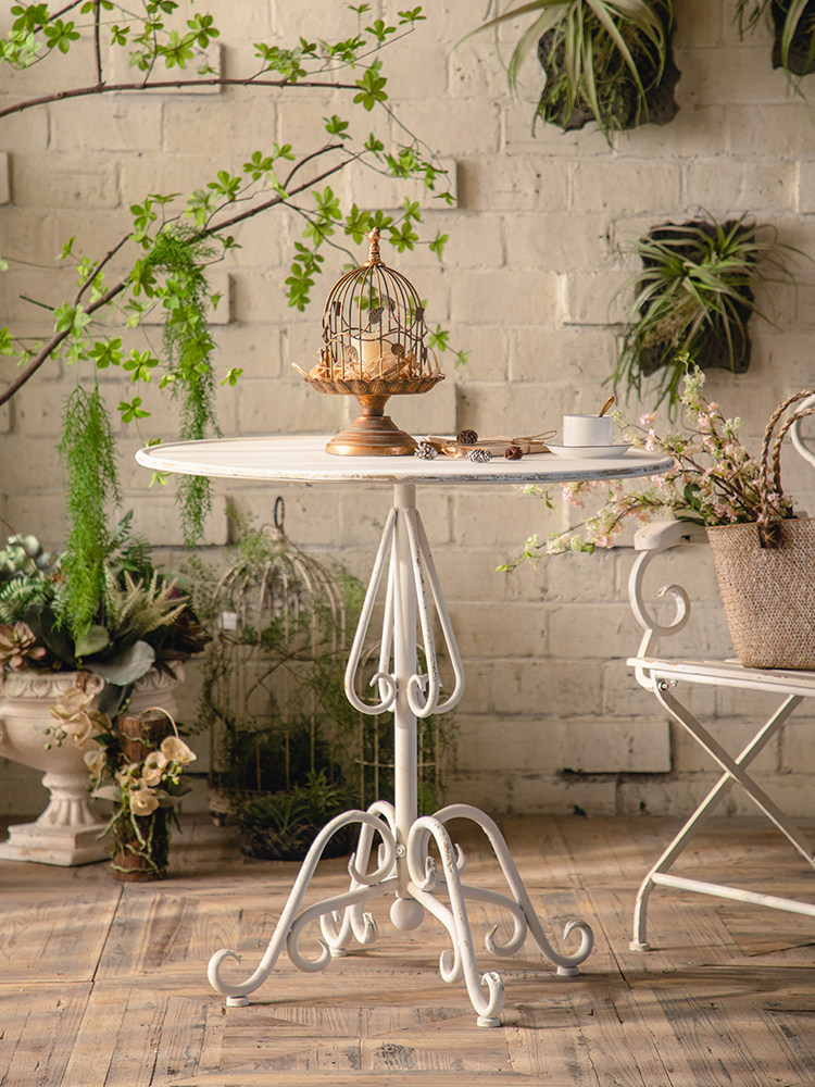 โต๊ะและเก้าอี้เหล็กดัดทรงกลมขน - Outdoor Furniture Vintage บทวิจารณ์และราคา