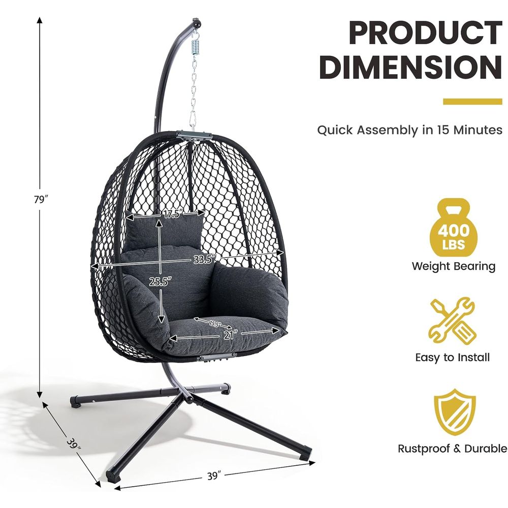 เก้าอี้ไข่แบบแขวนกลางแจ้งพร้อม - Outdoor Furniture Egg Chair บทวิจารณ์และราคา