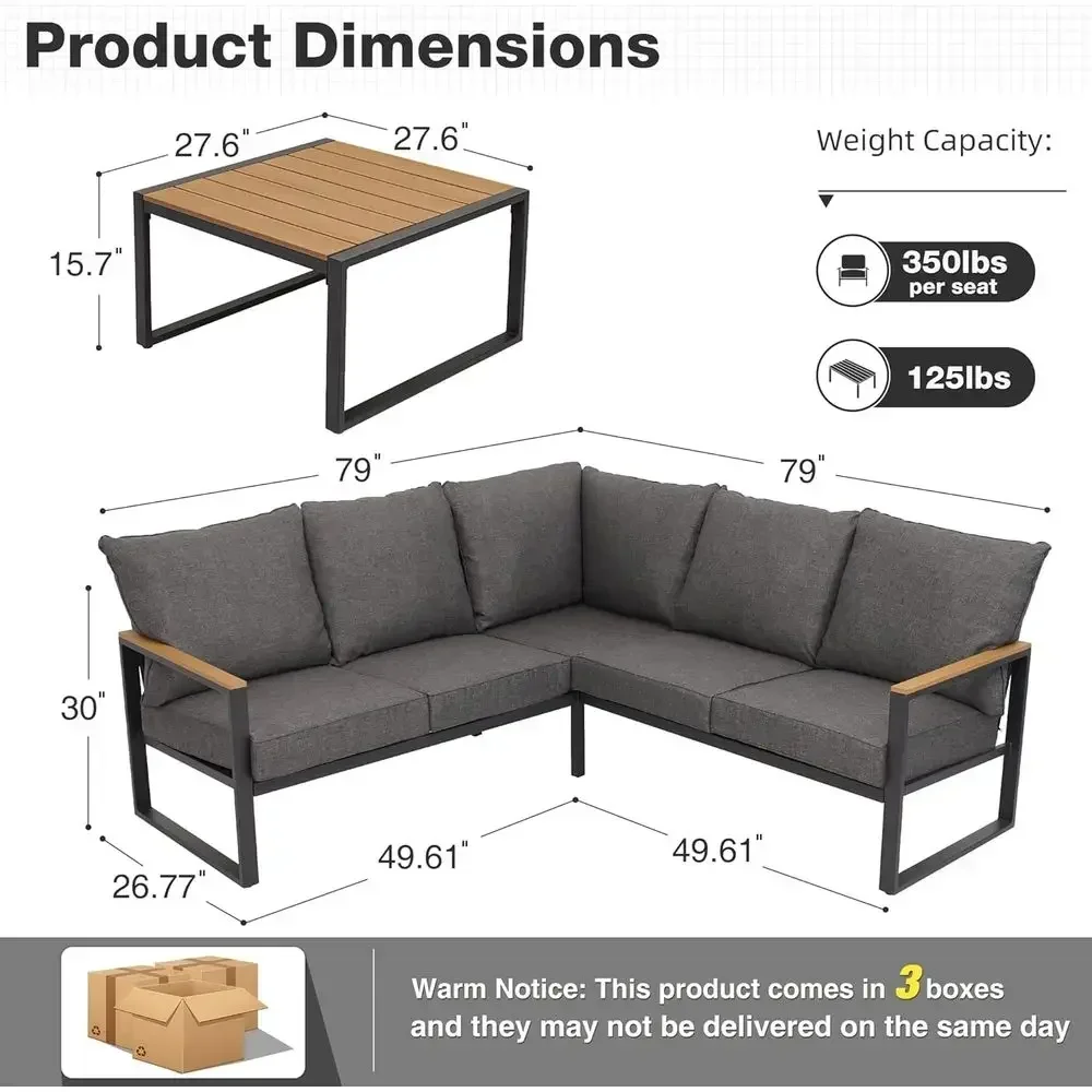 ชุดโซฟาสำหรับกลางแจ้ง 6 ชิ้น พ - Outdoor Furniture Grey บทวิจารณ์และราคา