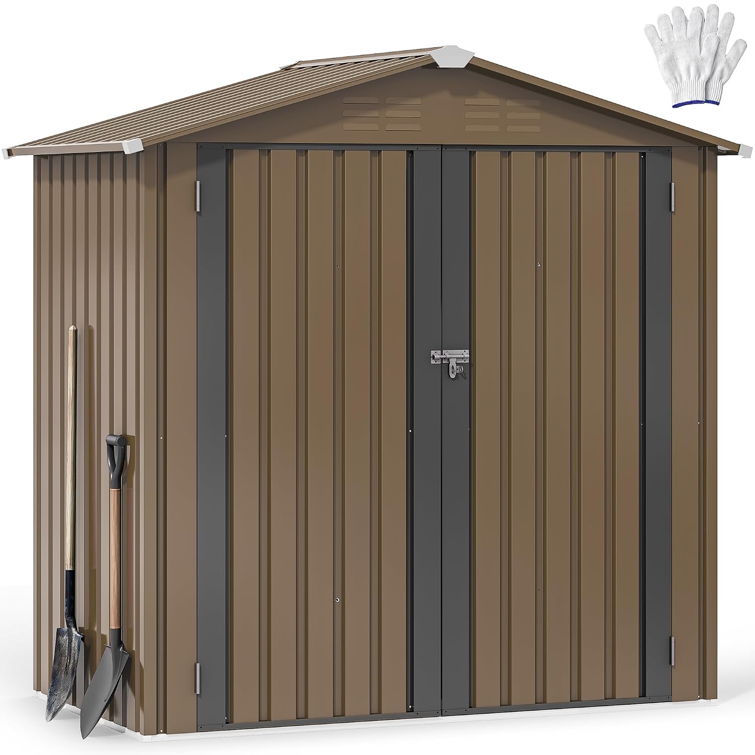 โรงเก็บของกลางแจ้งโลหะขนาด 6x4 - Outdoor Furniture Heavy Duty บทวิจารณ์และราคา