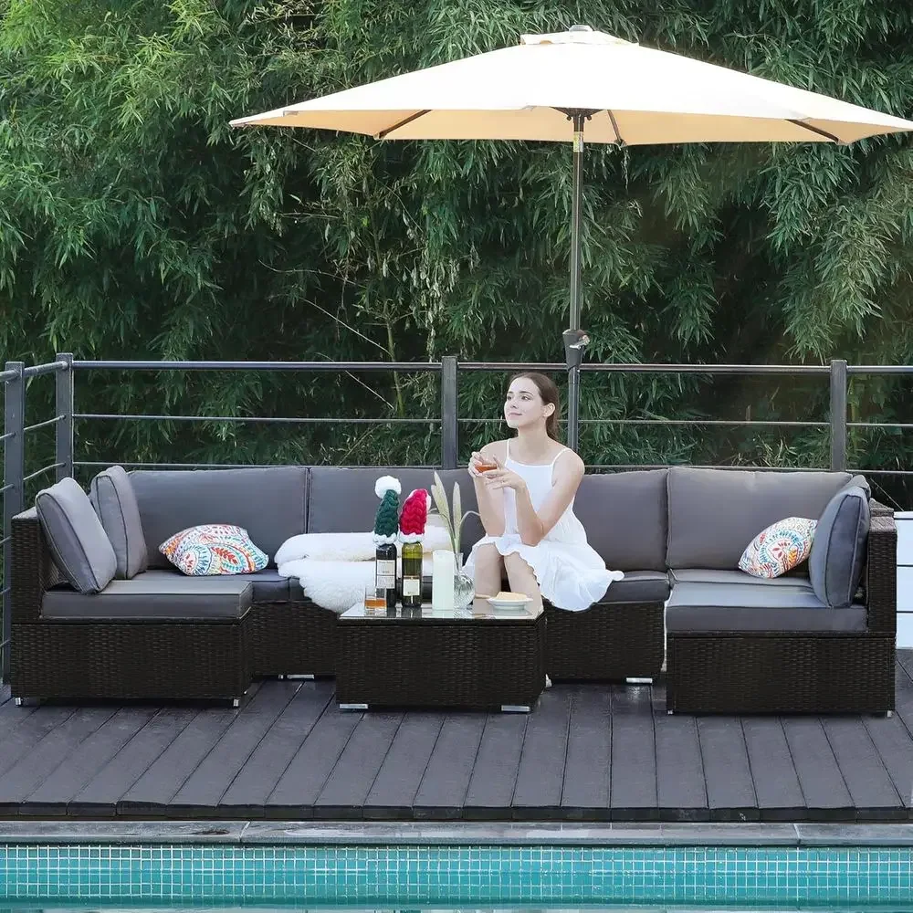 ชุดเฟอร์นิเจอร์ระเบียงกลางแจ้ง - Outdoor Furniture Grey บทวิจารณ์และราคา