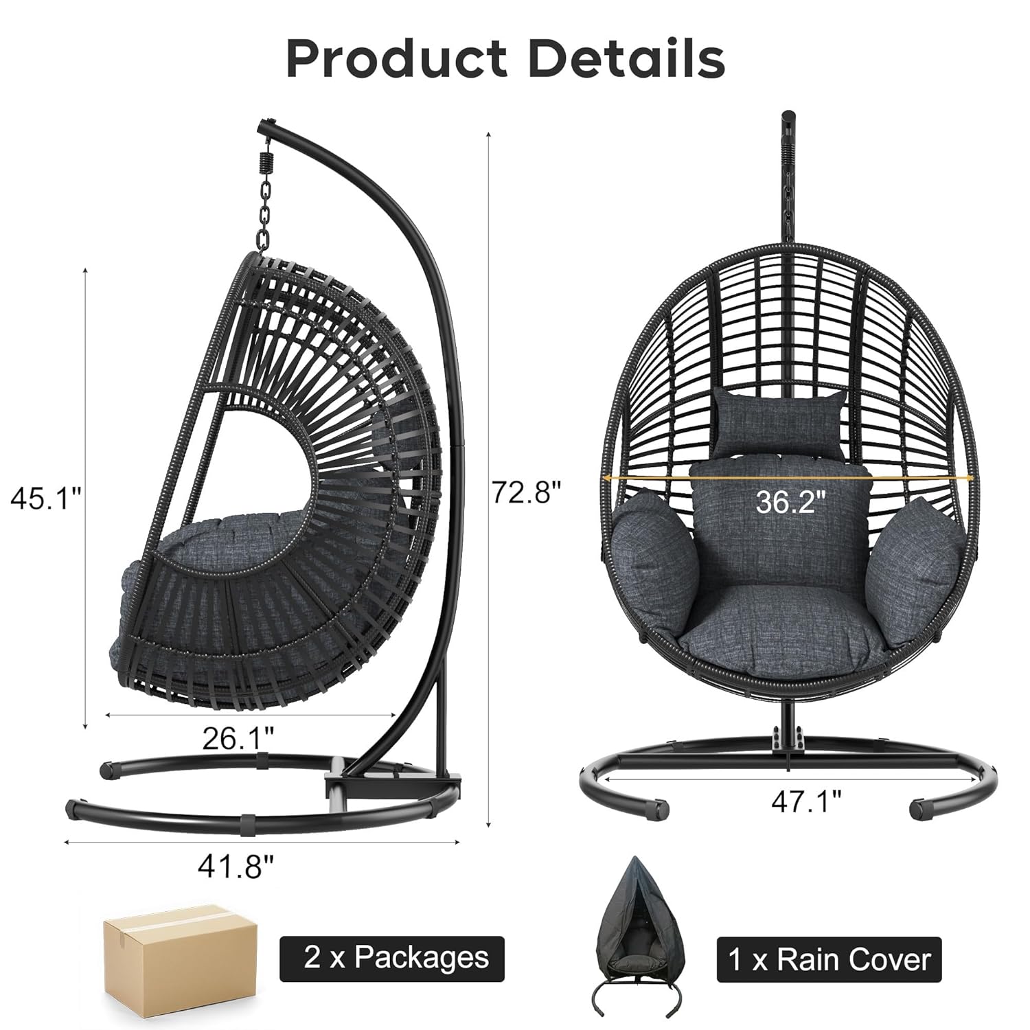 เก้าอี้ไข่แบบแกว่งสำหรับลานบ้า - Outdoor Furniture Egg Chair บทวิจารณ์และราคา