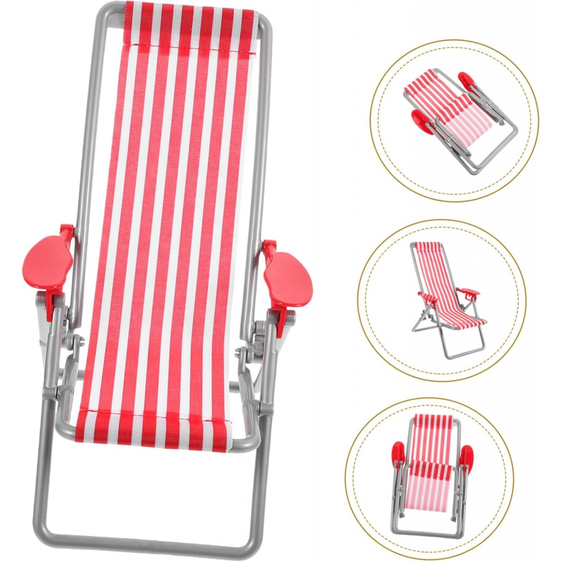 เก้าอี้ชายหาดพับได้ลายทางสีแดง - Outdoor Furniture Material บทวิจารณ์และราคา