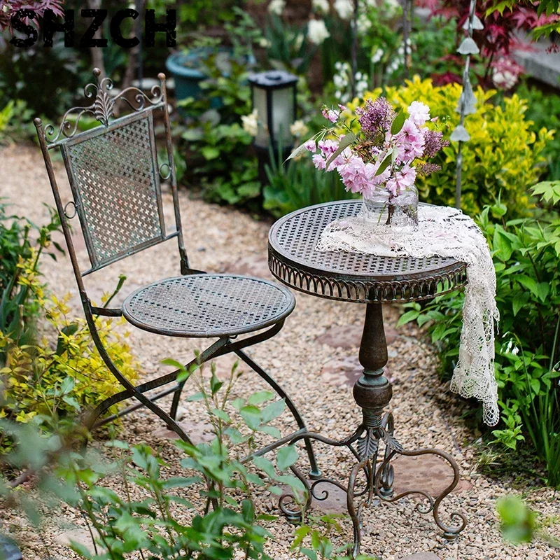 โต๊ะเหล็กสไตล์วินเทจยุโรปแบบพั - Outdoor Furniture Vintage บทวิจารณ์และราคา
