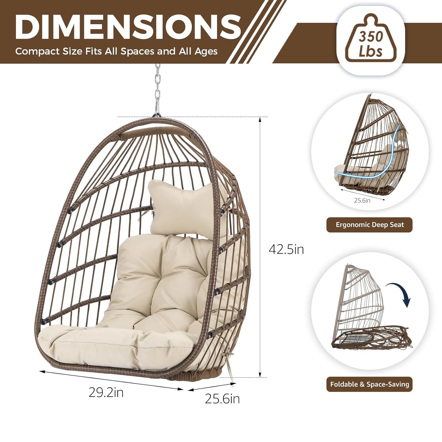 เก้าอี้ไข่แขวนกลางแจ้งแบบไม่มี - Outdoor Furniture Egg Chair บทวิจารณ์และราคา