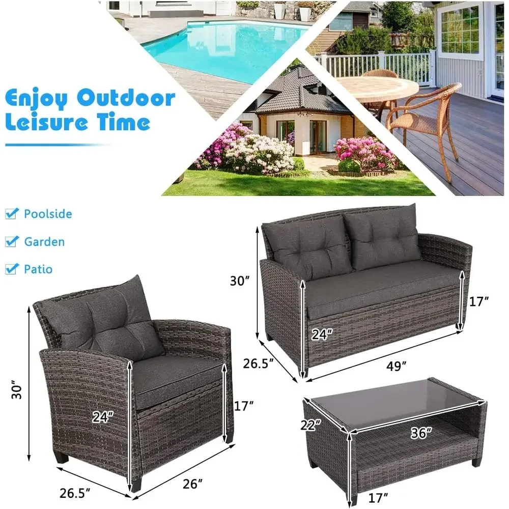ชุดเฟอร์นิเจอร์ลานกลางแจ้งสีเท - Outdoor Furniture Grey บทวิจารณ์และราคา