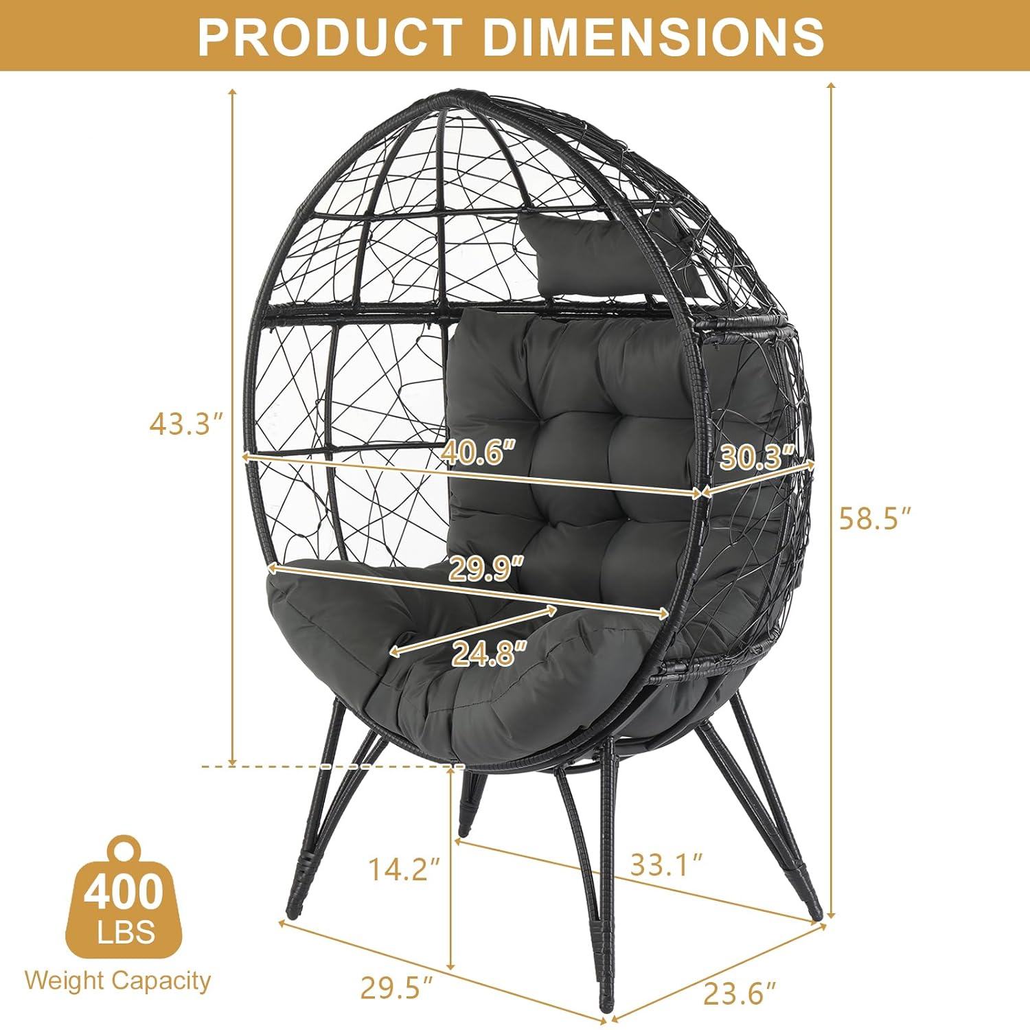 เก้าอี้หวายทรงไข่ขนาดใหญ่ พร้อ - Outdoor Furniture Egg Chair บทวิจารณ์และราคา