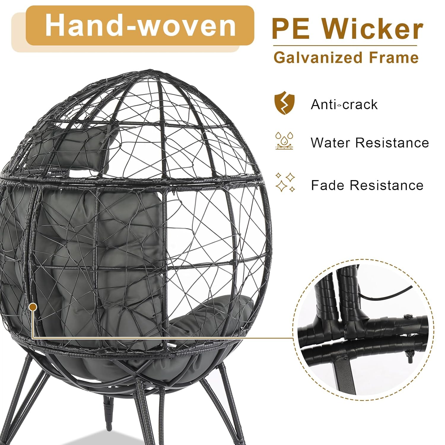 เก้าอี้หวายทรงไข่ขนาดใหญ่ พร้อ - Outdoor Furniture Egg Chair บทวิจารณ์และราคา