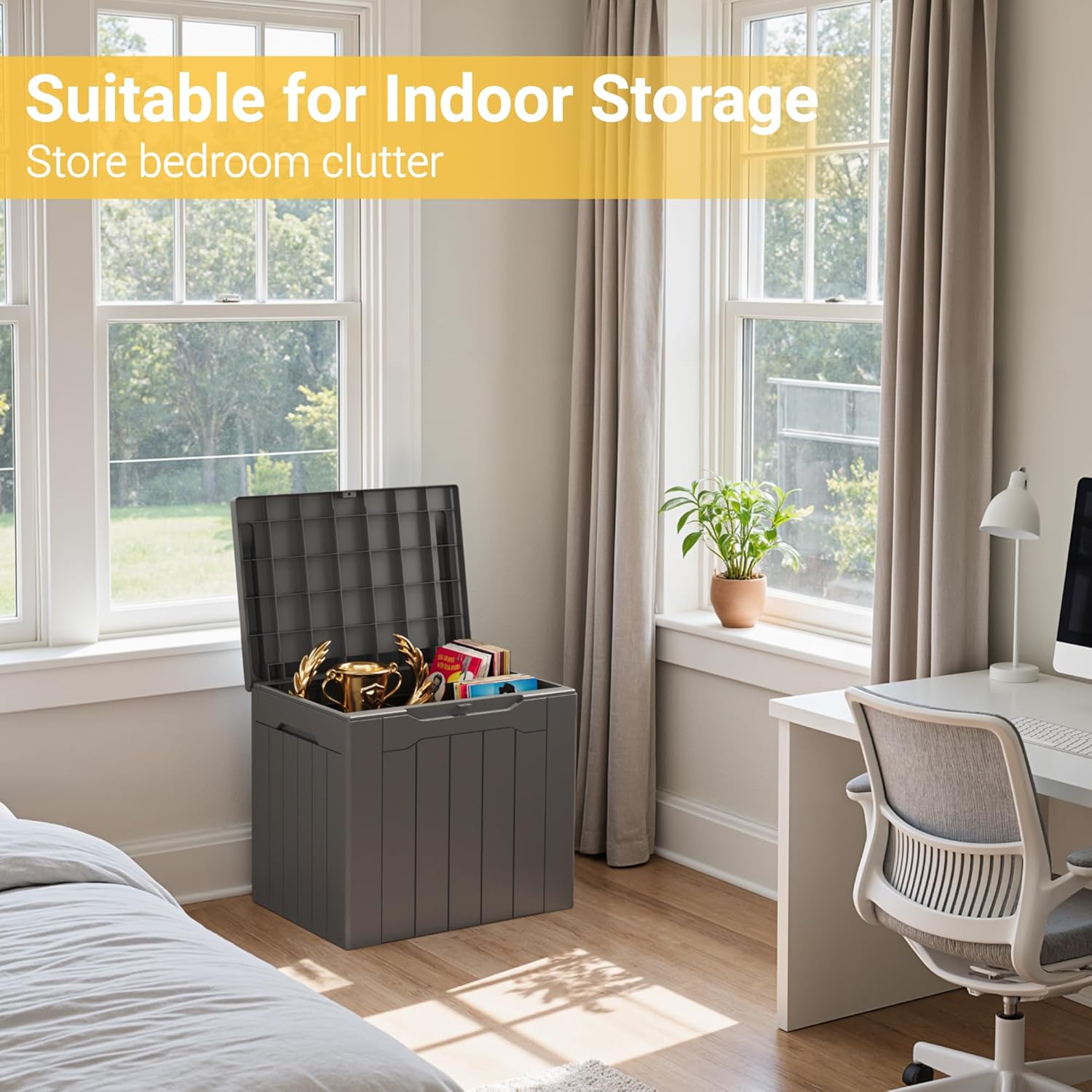 กล่องเก็บของกลางแจ้งขนาด 31 แก - Outdoor Furniture Grey บทวิจารณ์และราคา