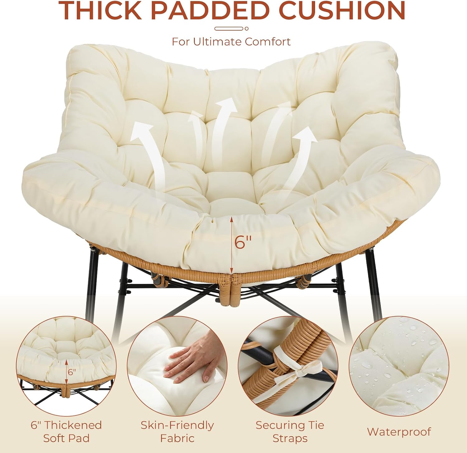 เก้าอี้โยกปาปาซานขนาดใหญ่สำหรั - Outdoor Furniture Egg Chair บทวิจารณ์และราคา
