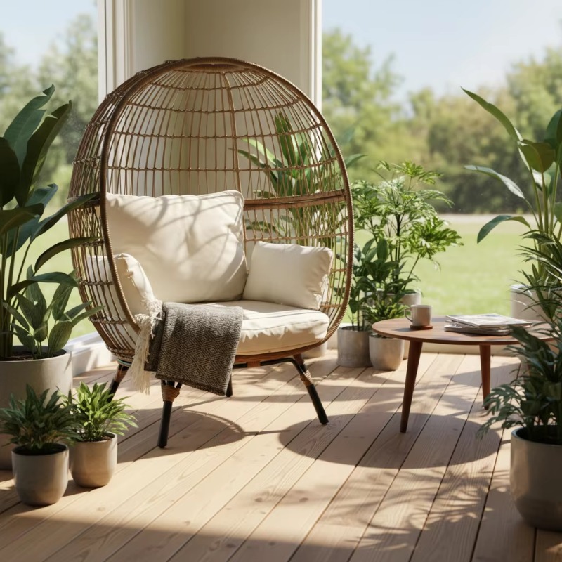 เก้าอี้หวายรูปไข่คุณภาพสูงสำหร - Outdoor Furniture Egg Chair บทวิจารณ์และราคา