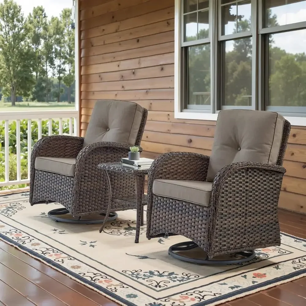 ชุดเก้าอี้โยกหมุนกลางแจ้ง 2 ตั - Outdoor Furniture Grey บทวิจารณ์และราคา