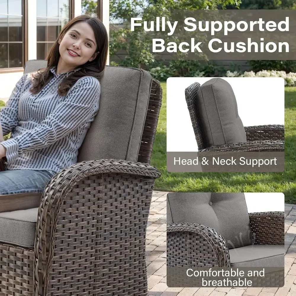 ชุดเก้าอี้โยกหมุนกลางแจ้ง 2 ตั - Outdoor Furniture Grey บทวิจารณ์และราคา